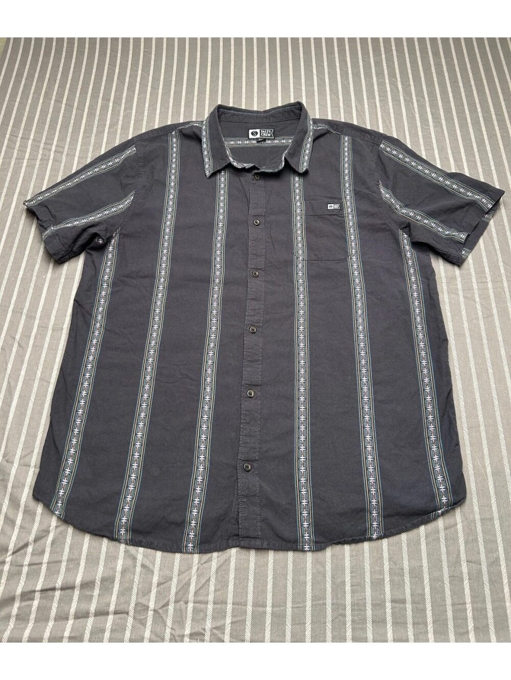 the Salty Crew Men's Crew Short Sleeve Button Up Shirt XXL